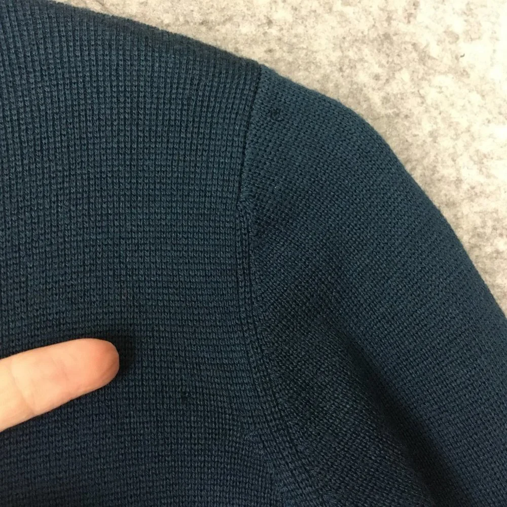 Dana Buchman Cardigan SP Sweater 100 Pure New Wool Merino Extra Fine Jewel Blue